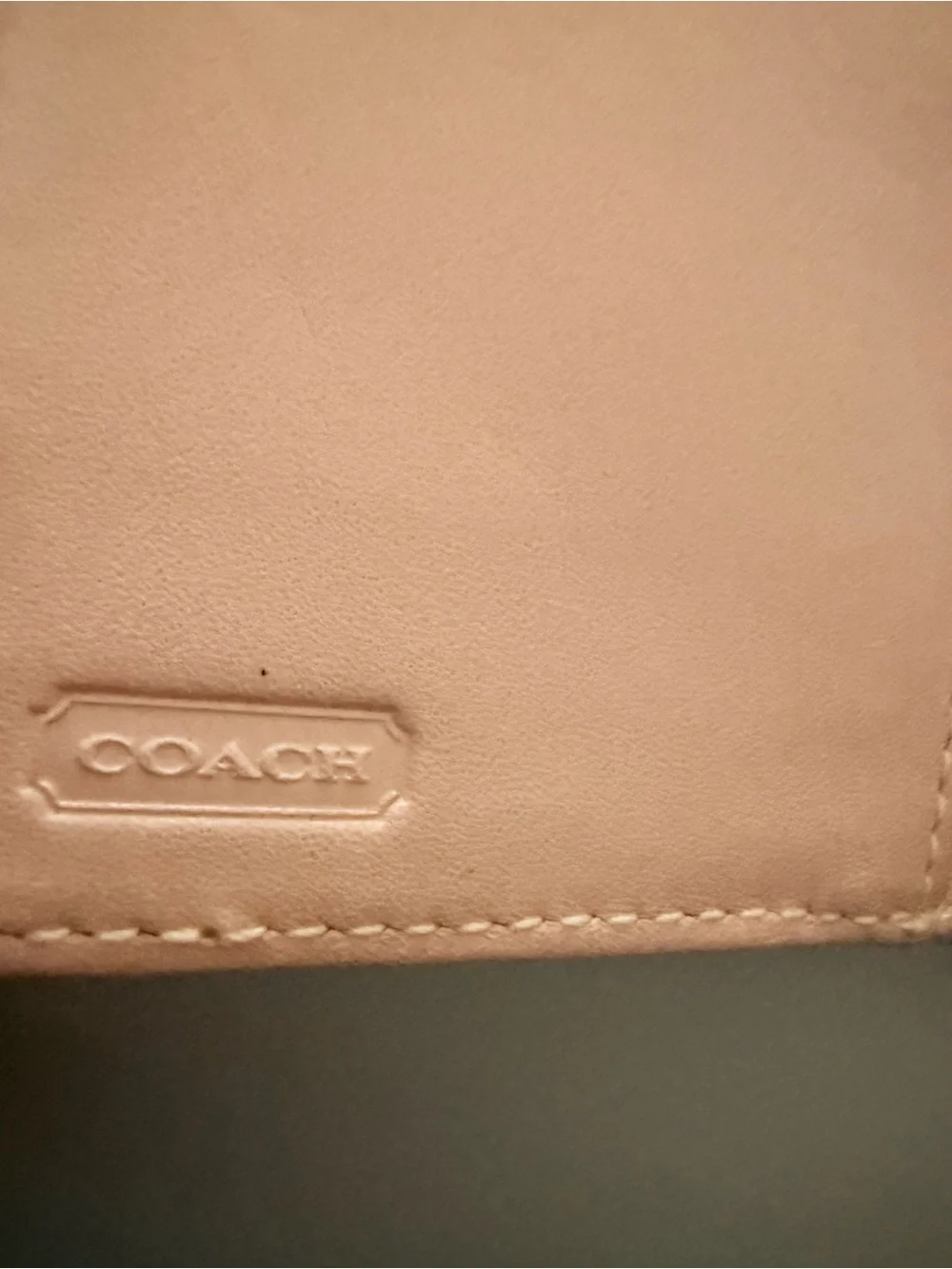 Coach Beige Leather Buckle Compact Wallet